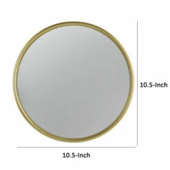 Budget 👏 Benzara 10 Inch Modern Accent Convex Wall Mirror, Round Embellished Gold Frame ⌛ -Benzara Sales Store unnamed file 3209