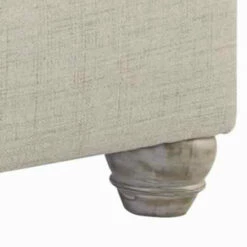 Best Pirce 👍 Benzara Transitional Polyester Upholstered Ottoman With Turned Legs, Gray 🥰 -Benzara Sales Store unnamed file 3301