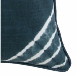 Best deal 🧨 Benzara 22 Inch Square Cotton Accent Throw Pillow, Hand Dyed, Peacock Blue, White - Blue ⭐ -Benzara Sales Store unnamed file 3313