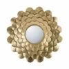 Outlet 🛒 Benzara 32 Inch Round Wall Mount Mirror, Blooming Flower Decor, Gold Finished Iron 🌟 -Benzara Sales Store unnamed file 3357