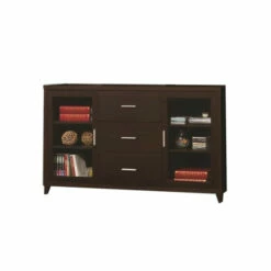 Wholesale 😍 Benzara Wooden TV Console With Two Glass Door Cabinets, Brown 🤩