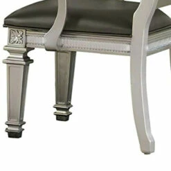 Brand new ✨ Benzara Faux Leather Upholstered Arm Chair, Gray And Silver, Set Of 2 ❤️ -Benzara Sales Store unnamed file 3462