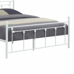 Outlet ❤️ Benzara Olly Modern Queen Size Bed Heavy Steel Metal Slatted Frame, Matte White 🤩 -Benzara Sales Store unnamed file 3483