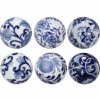 Buy 👍 Benzara Flashy Ceramic Decorative Orbs, Blue And White, Set Of 6 😀