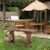 Brand new 👏 Benzara Wooden Garden Patio Bench With Retro Etching, Cappuccino Brown 👏 -Benzara Sales Store unnamed file 352