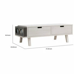 Discount 🤩 Benzara Bev 47 Inch Modern Coffee Table, 2 Drawers, 1 Side Compartment, White, Gray ❤️ 11 Discount 🤩 Benzara Bev 47 Inch Modern Coffee Table, 2 Drawers, 1 Side Compartment, White, Gray ❤️ -Benzara Sales Store unnamed file 3547