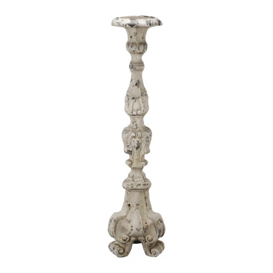 Buy ๐ฅฐ Benzara 28 Inch Metal Candle Holder, Classical Turned Pedestal, Distressed White ๐ฅ 3 Buy ๐ฅฐ Benzara 28 Inch Metal Candle Holder, Classical Turned Pedestal, Distressed White ๐ฅ