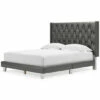 Deals ✔️ Benzara Queen Bed With Faux Leather Upholstery And Button Tufted Details, Gray 🛒 -Benzara Sales Store unnamed file 36