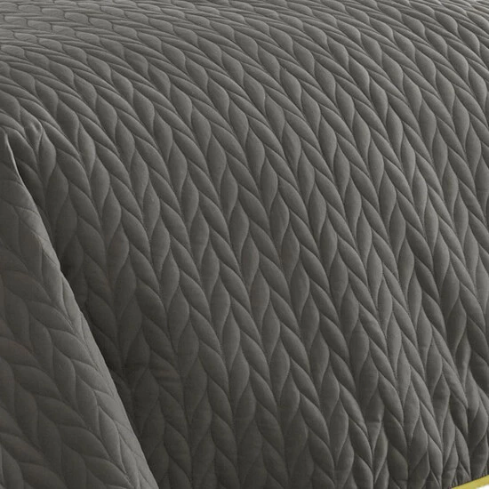 Best deal ๐ Benzara Eva 3 Piece Queen Microfiber Reversible Coverlet Set Quilt Dark Gray Yellow โ 5 Best deal ๐ Benzara Eva 3 Piece Queen Microfiber Reversible Coverlet Set Quilt Dark Gray Yellow โ - Image 3