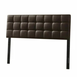 Buy ๐งจ Benzara Faux Leather Upholstered Full Size Headboard With Square Tufting, Brown โ๏ธ