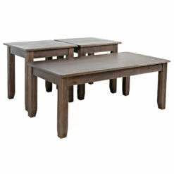 Cheapest 👍 Benzara 3 Piece Coffee Table Set With Chamfered Legs, Chestnut Brown 💯 -Benzara Sales Store unnamed file 4033