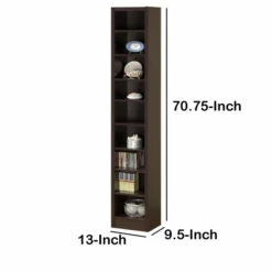 Coupon 🔔 Benzara Glimmering Brown Narrow Wooden Bookcase 🤩 -Benzara Sales Store unnamed file 405