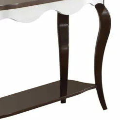 Cheap 💯 Benzara Rectangular Wooden Sofa Table With Cabriole Legs, Walnut Brown And White ⌛ -Benzara Sales Store unnamed file 4057