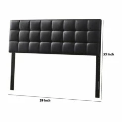 Best Sale 🥰 Benzara Square Tufted Leatherette Twin Size Headboard, Black 😀 -Benzara Sales Store unnamed file 4077