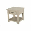 Cheap 🔥 Benzara Wooden End Table With 1 Drawer & 1 Shelf, Antique White ⌛