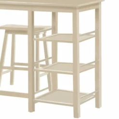Buy 🧨 Benzara Spacious Counter Height Set, Off White, 3 Piece Pack ❤️ -Benzara Sales Store unnamed file 4084