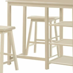 Buy 🧨 Benzara Spacious Counter Height Set, Off White, 3 Piece Pack ❤️ -Benzara Sales Store unnamed file 4085
