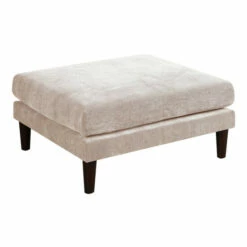 Best Sale ๐ Benzara Rio 32 Inch Modular Ottoman, Box Cushion Seat, Wood Legs, Beige Fabric ๐ฏ