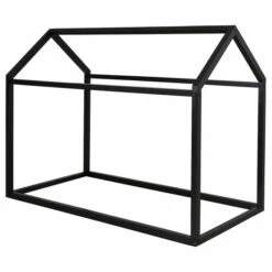 Best deal 😍 Benzara Twin Bed Frame With House Shaped Design, Black 🔥