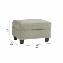 Wholesale 🛒 Benzara Fabric Upholstered Wooden Ottoman With Welt Trims, Beige And Black 😍 -Benzara Sales Store unnamed file 4199