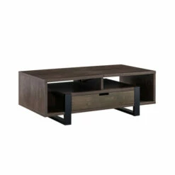 Best deal 👏 Benzara 47 Inch Modern Coffee Table, 1 Drawer, 4 Shelves, Half Lift Top, Brown 🎁