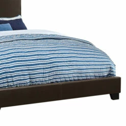 Best Sale 🎁 Benzara Brown Leather Upholstered King Size Platform Bed 🛒 -Benzara Sales Store unnamed file 443