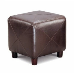 Flash Sale 🎉 Benzara Contemporary Leather Cube Ottoman, Dark Brown 🌟