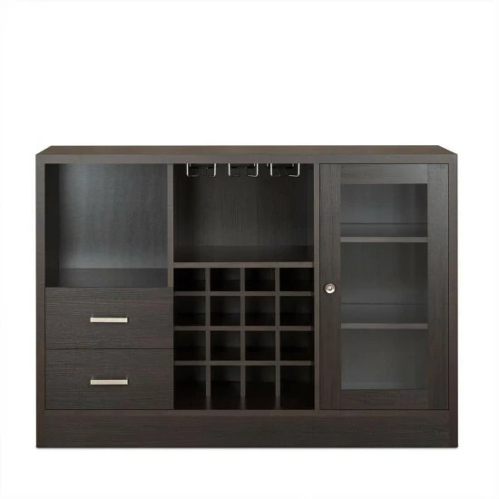 Best Pirce 💯 Benzara Wooden Server With One Side Door Storage Cabinets And Two Drawers, Espresso Brown 🔥 4 Best Pirce 💯 Benzara Wooden Server With One Side Door Storage Cabinets And Two Drawers, Espresso Brown 🔥 - Image 2