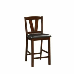 Best reviews of 👏 Benzara Rubber Wood Counter Height Armless Chair, Dark Walnut Brown, Set Of 2 😍