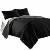 Cheapest 🎁 Benzara Eva 3 Piece King Microfiber Reversible Coverlet Set, Quilted, Gray, Black ✨