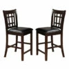 Cheap ✨ Benzara Wooden Counter Height Chair With Leatherette Seat, Dark Cherry Brown, Set Of 2 🔥 -Benzara Sales Store unnamed file 482