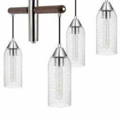 Cheap 🧨 Benzara 38 Inch Modern Chandelier, Free Hanging Cylinder Glass Shades, Chrome ⭐ -Benzara Sales Store unnamed file 4881