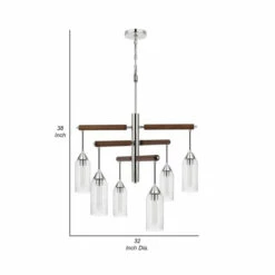 Cheap 🧨 Benzara 38 Inch Modern Chandelier, Free Hanging Cylinder Glass Shades, Chrome ⭐ -Benzara Sales Store unnamed file 4882