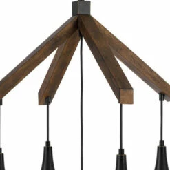 Wholesale 👍 Benzara 36 Inch Classic Chandelier, Hanging Glass Shades, Wood, Dark Bronze 🎉 -Benzara Sales Store unnamed file 4890