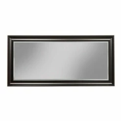 Best deal 😀 Benzara Full Length Leaner Mirror With A Rectangular Polystyrene Frame, Black ⌛
