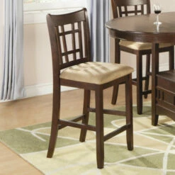 Best deal 🧨 Benzara Wooden Contemporary Armless Counter Height Chair, Tan & Warm Brown., Set Of 2 💯