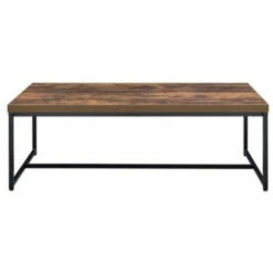 Wholesale 🧨 Benzara Metal Framed Coffee Table With Wooden Top, Weathered Oak Brown And Black ✨