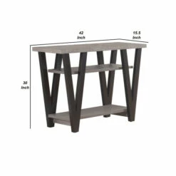 Best reviews of 🥰 Benzara Zigzag Contemporary Solid Wooden Sofa Table With Bottom Shelves, Gray And Black ❤️ -Benzara Sales Store unnamed file 5462