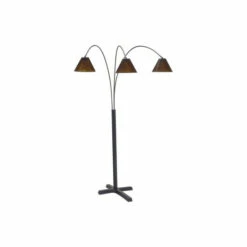 Cheapest ⭐ Benzara Modern Style Mica Shade Metal Lamp With Cross Shaped Leg Base, Black 👏