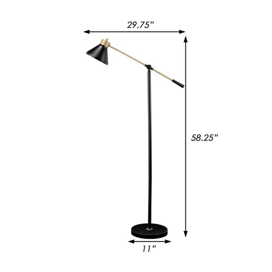 Wholesale ๐ฏ Benzara 58 Inch Classic Metal Floor Lamp, Adjustable Shade Height, Gold, Black โญ 7 Wholesale ๐ฏ Benzara 58 Inch Classic Metal Floor Lamp, Adjustable Shade Height, Gold, Black โญ - Image 5