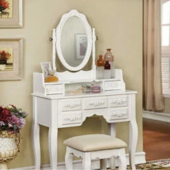Cheap 🎁 Benzara HARRIET Traditional Vanity, White 🎉