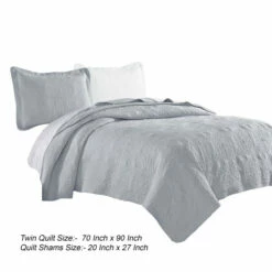 Deals 😉 Benzara Ada 2 Piece Microfiber Twin Size Quilt Set, Mandala Embroidery, Slate Blue ✔️ -Benzara Sales Store unnamed file 5670