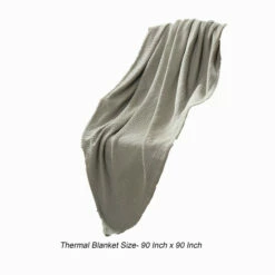 Best Pirce 😀 Benzara Nyx Queen Size Ultra Soft Cotton Thermal Blanket, Textured Feel, Taupe 😀 -Benzara Sales Store unnamed file 6061