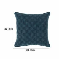 Wholesale 😍 Benzara Giana 22 X 22 Square Accent Throw Pillow, Checkered Pattern, Navy Blue 🥰 -Benzara Sales Store unnamed file 6106