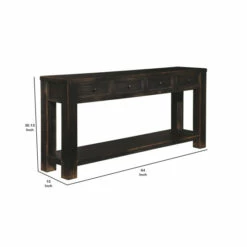 Outlet ๐ Benzara Wooden Sofa Table With Four Drawers And One Shelf, Weathered Black ๐ 11 Outlet ๐ Benzara Wooden Sofa Table With Four Drawers And One Shelf, Weathered Black ๐ -Benzara Sales Store unnamed file 6111