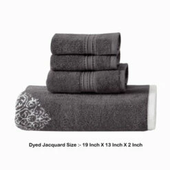 Best deal 😀 Benzara Eula Modern 6 Piece Cotton Towel Set, Stylish Damask Pattern, Dark Gray 🔥 -Benzara Sales Store unnamed file 6116