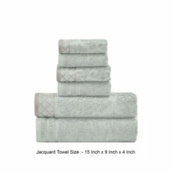 Cheapest 🎉 Benzara Noa 6 Piece Soft Egyptian Cotton Towel Set, Solid, Damask Trim, Slate Gray 😀 -Benzara Sales Store unnamed file 6190