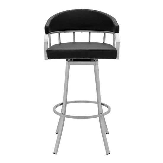 Cheap ๐ Benzara Myla 30 Inch Vegan Faux Leather Bar Stool Chair, Swivel, Metal Legs, Black ๐คฉ 4 Cheap ๐ Benzara Myla 30 Inch Vegan Faux Leather Bar Stool Chair, Swivel, Metal Legs, Black ๐คฉ - Image 2
