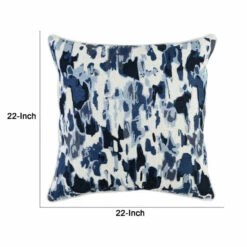 Coupon 🎉 Benzara Lyla 22 Inch Square Cotton Accent Throw Pillow, Abstract Design, Blue White 🛒 -Benzara Sales Store unnamed file 6501