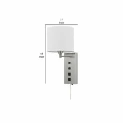 New 🎁 Benzara Rexi 19 Inch Modern Metal Wall Lamp, USB, 2 Power Outlets, White, Silver 😍 11 New 🎁 Benzara Rexi 19 Inch Modern Metal Wall Lamp, USB, 2 Power Outlets, White, Silver 😍 -Benzara Sales Store unnamed file 651